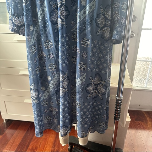 Addition Elle x Michel Studio Blue Boho Printed Midi Dress Size 18 NWT - Picture 4 of 13